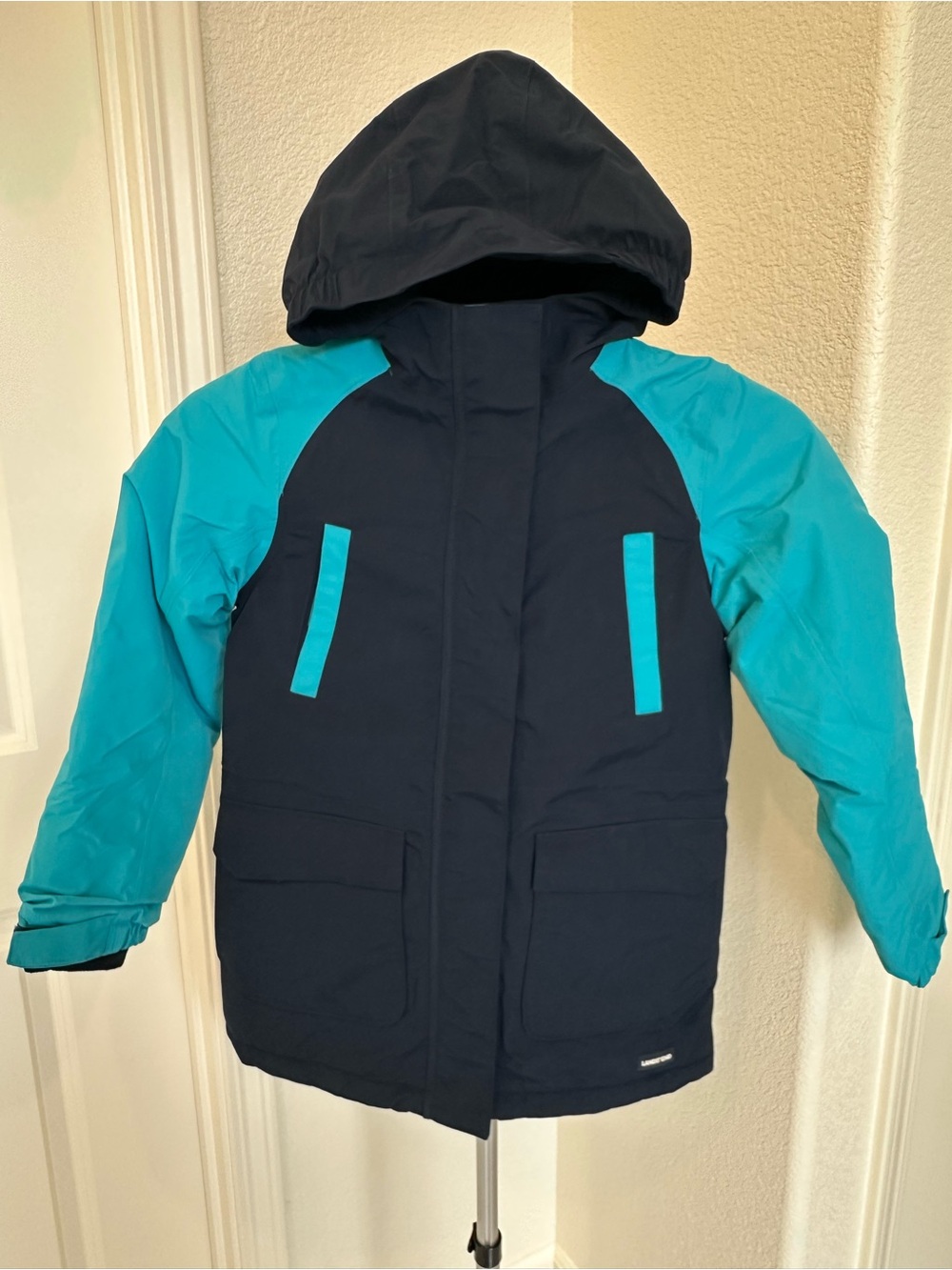 GUC Lands' End Kids Squall Insulated Winter Parka - Navy & Teal, size S (7/8)